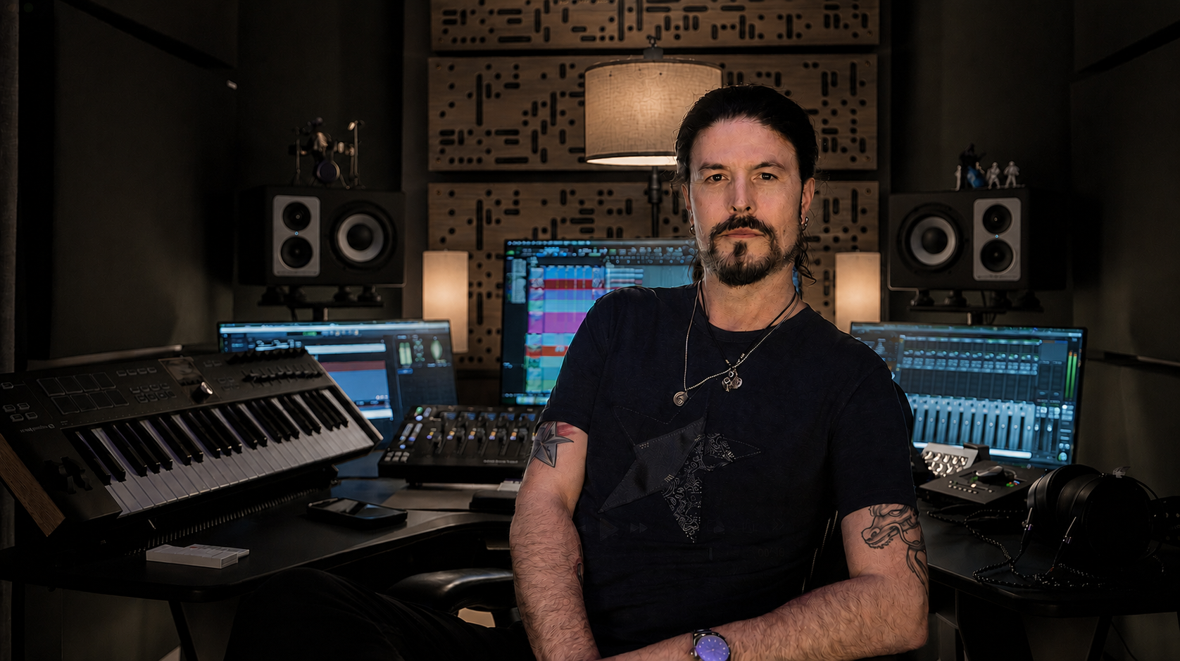 Portrait of Cheney Brannon, drummer, engineer and producer at Third Space Music
